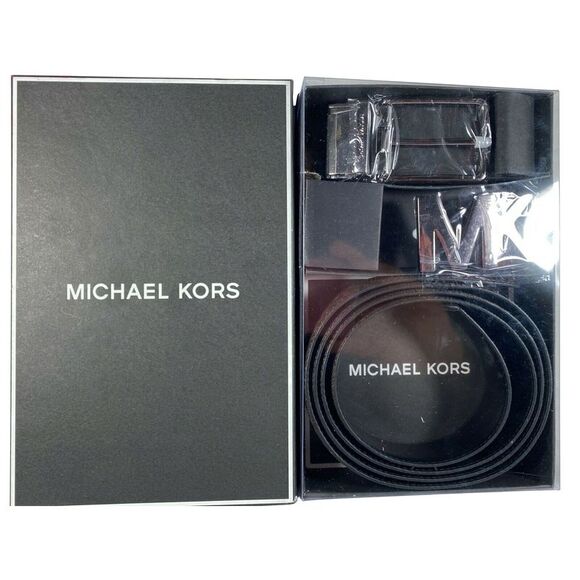 Michael Kors Men's Reversible Signature Brown 4 in 1 Belt Box Set 36T8LBLY7B - Picture 2 of 5